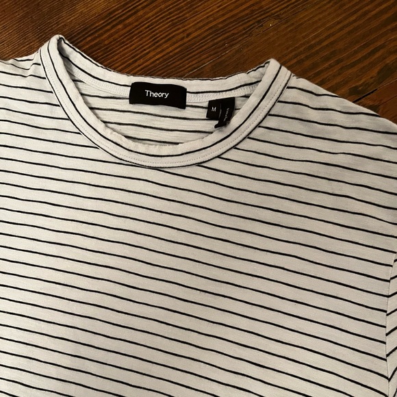 Theory Essential Striped Jersey Flame T-Shirt - Picture 2 of 5